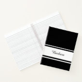 Individuelle Name Script Black/White Office-Gesche Notizblock (Innenseite)