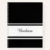 Individuelle Name Script Black/White Office-Gesche Notizblock (Vorderseite)