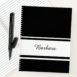 Individuelle Name Script Black/White Office-Gesche Notizblock