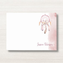 Individuelle Name Script Boho Dream Catcher Wasser Post-it Klebezettel