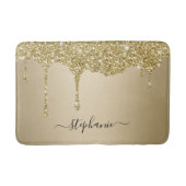 Individuelle Name Script Gold Glitzer Sparkone Badematte (Vorderseite)
