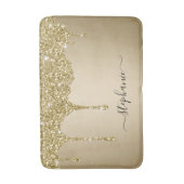 Individuelle Name Script Gold Glitzer Sparkone Badematte (Vorderseite Vertikal)