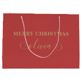 Individuelle Name Script Gold Große Geschenktasche Große Geschenktüte (Rückseite)