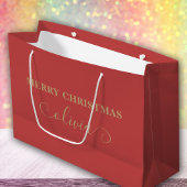 Individuelle Name Script Gold Große Geschenktasche Große Geschenktüte