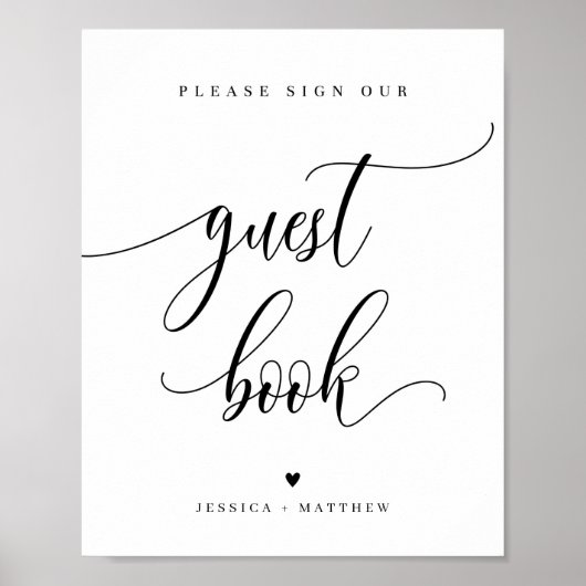 Individuelle Name Script Guest Book Sign 8x10" Poster (Vorne)