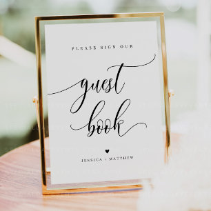 Individuelle Name Script Guest Book Sign 8x10" Poster