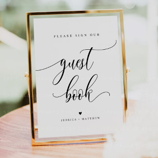 Individuelle Name Script Guest Book Sign 8x10" Poster