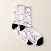 Individuelle Name Script Personalisiert farbig Socken (Paar)