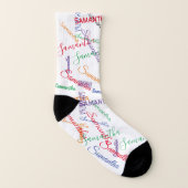Individuelle Name Script Personalisiert farbig Socken (Links - Innen)