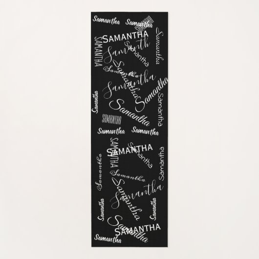 Individuelle Name Script Personalisiert Monogram Yogamatte (Vorderseite)