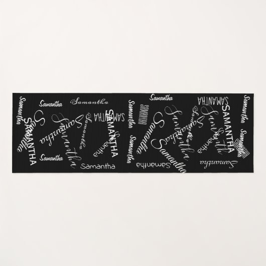 Individuelle Name Script Personalisiert Monogram Yogamatte (Vorderseite (Horizontal))