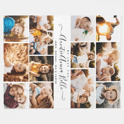 individuelle Name Script Wir Liebe Sie Modernes Fo Fleecedecke (Vorderseite (Horizontal))