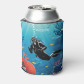 Individuelle Name Scuba Diver Dosenkühler (Kanne Rückseite)