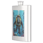Individuelle Name Scuba Diver Flachmann (Links)