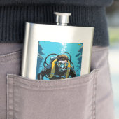 Individuelle Name Scuba Diver Flachmann (Beispiel)