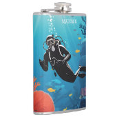 Individuelle Name Scuba Diver Flachmann (Rechts)