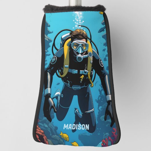 Individuelle Name Scuba Diver Golf Headcover (Rotieren 90)