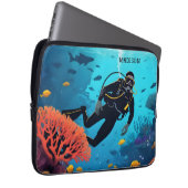 Individuelle Name Scuba Diver Laptopschutzhülle (Vorne Rechts)