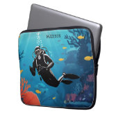 Individuelle Name Scuba Diver Laptopschutzhülle (Vorderseite Links)