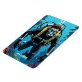 Individuelle Name Scuba Diver Magnet (Linke Seite)