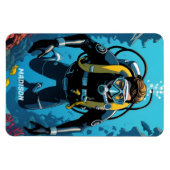 Individuelle Name Scuba Diver Magnet (Horizontal)