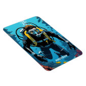 Individuelle Name Scuba Diver Magnet (Rechte Seite)