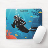 Individuelle Name Scuba Diver Mousepad (Mit Mouse)