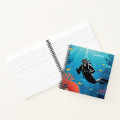 Individuelle Name Scuba Diver Notizblock (Innenseite)