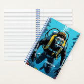Individuelle Name Scuba Diver Notizblock (Innen)