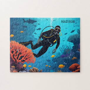Individuelle Name Scuba Diver Puzzle
