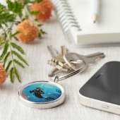 Individuelle Name Scuba Diver Schlüsselanhänger (Seite)