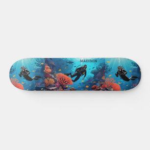 Individuelle Name Scuba Diver Skateboard
