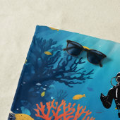 Individuelle Name Scuba Diver Strandtuch (Beispiel)
