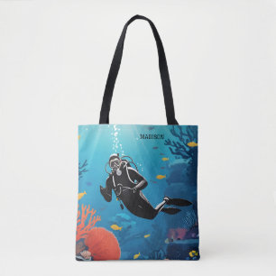 Individuelle Name Scuba Diver Tasche