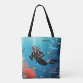 Individuelle Name Scuba Diver Tasche (Rückseite)