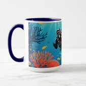 Individuelle Name Scuba Diver Tasse (Links)