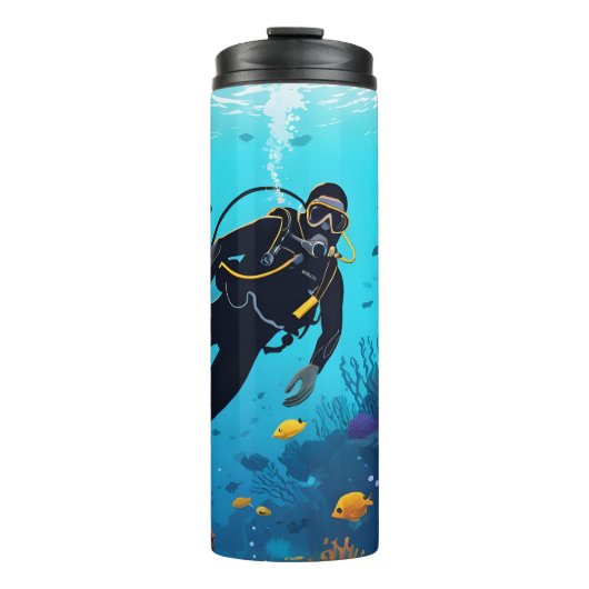 Individuelle Name Scuba Diver Thermosbecher (Vorderseite)