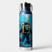 Individuelle Name Scuba Diver Trinkflasche (Vorderseite)