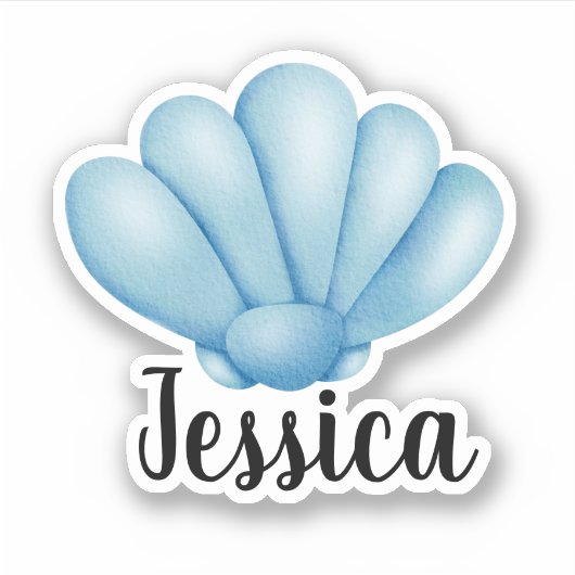 INDIVIDUELLE NAME SEA MUSCHEL AUFKLEBER (Vorderseite)