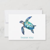 Individuelle Name Sea Turtle White Dankeskarte (Vorderseite)