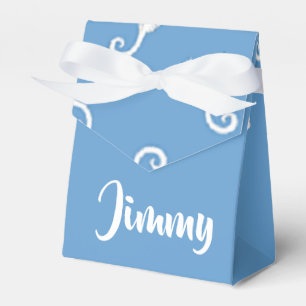 Individuelle Name-Seepferde auf blau Geschenkschachtel