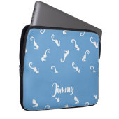 Individuelle Name-Seepferde in Blau Laptopschutzhülle (Vorne Rechts)