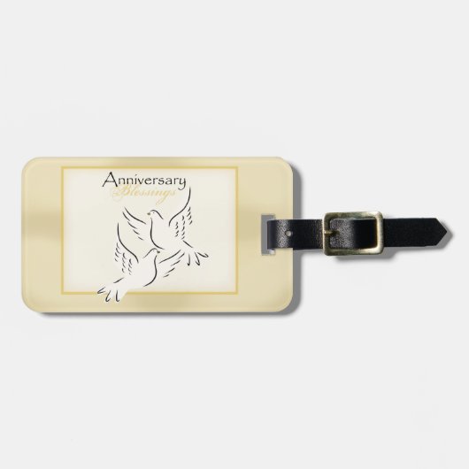 Individuelle Name, Segen zum Jahrestag der Hochzei Gepäckanhänger (Vorderseite horizontal)
