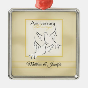 Individuelle Name, Segen zum Jahrestag der Hochzei Silbernes Ornament