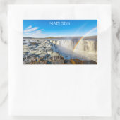 Individuelle Name Selfoss Wasserfall, Island Rechteckiger Aufkleber (Tasche)