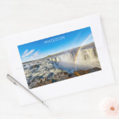 Individuelle Name Selfoss Wasserfall, Island Rechteckiger Aufkleber (Umschlag)