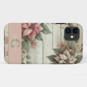 Individuelle Name Shabby Chic Pastel Poinsettias G Case-Mate iPhone Hülle (Rückseite (Horizontal))