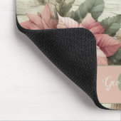 Individuelle Name Shabby Chic Pastel Poinsettias G Mousepad (Ecke)