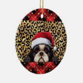 Individuelle Name Shih Tzu dog Weihnachtsmannmütze Keramik Ornament (Rechts)
