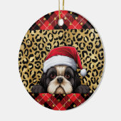 Individuelle Name Shih Tzu dog Weihnachtsmannmütze Keramik Ornament (Links)